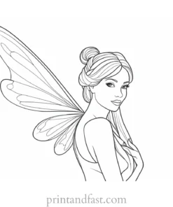 fairy coloring page digital