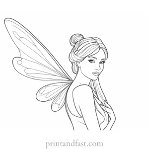 fairy coloring page digital