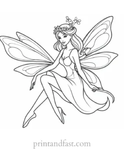 fairy coloring page easy