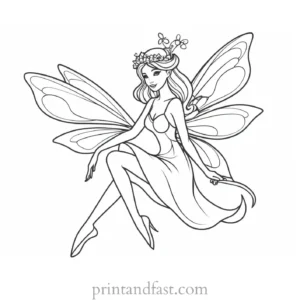 fairy coloring page easy