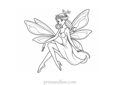 fairy coloring page easy