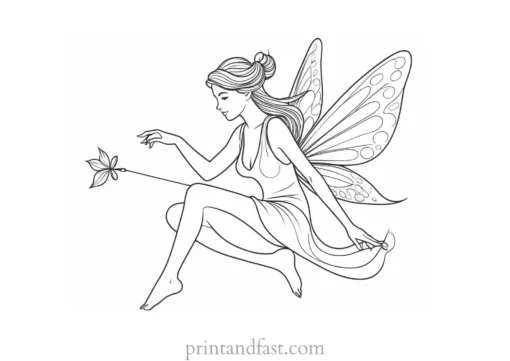 fairy coloring page enchanted