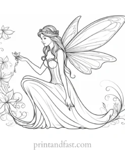 fairy coloring page fantasy