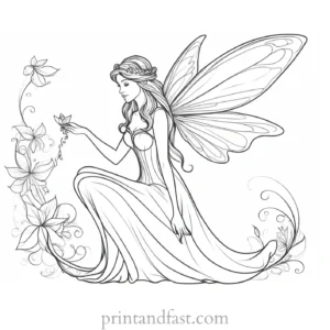 fairy coloring page fantasy