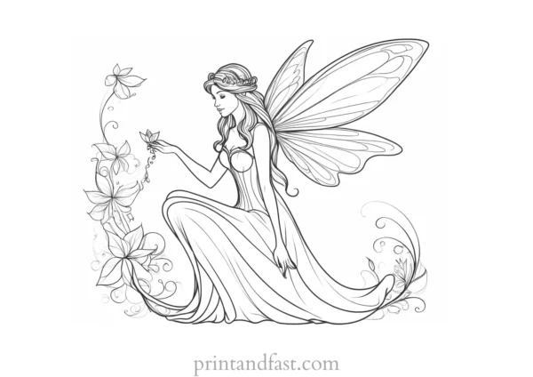 fairy coloring page fantasy