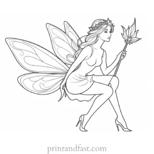 fairy coloring page for adults