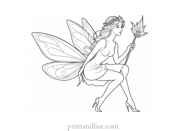 fairy coloring page for adults