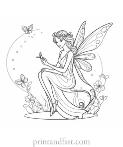 fairy coloring page for kids