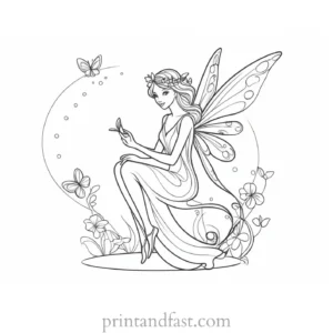 fairy coloring page for kids