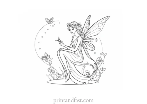 fairy coloring page for kids