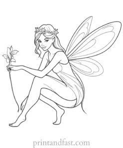 fairy coloring page free