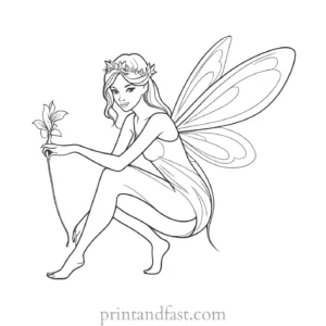 fairy coloring page free