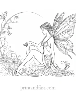 fairy coloring page intricate