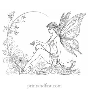 fairy coloring page intricate