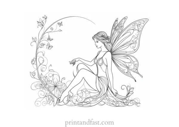 fairy coloring page intricate