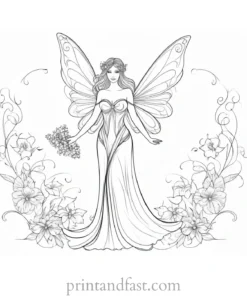 fairy coloring page magical