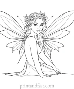 fairy coloring page simple