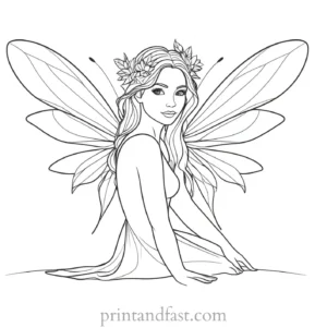 fairy coloring page simple