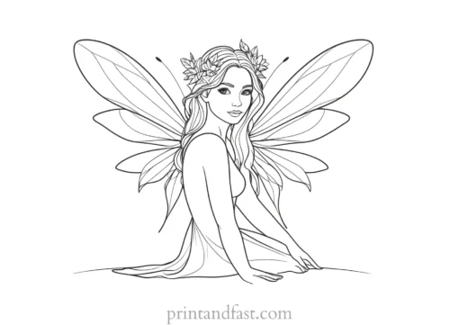 fairy coloring page simple