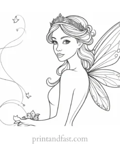 fairy coloring page whimsical