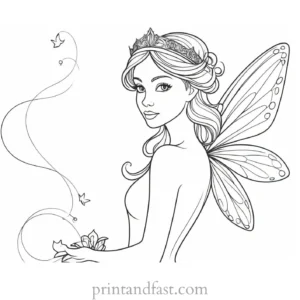 fairy coloring page whimsical