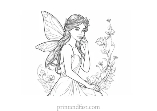 fairy coloring page with fairy tale