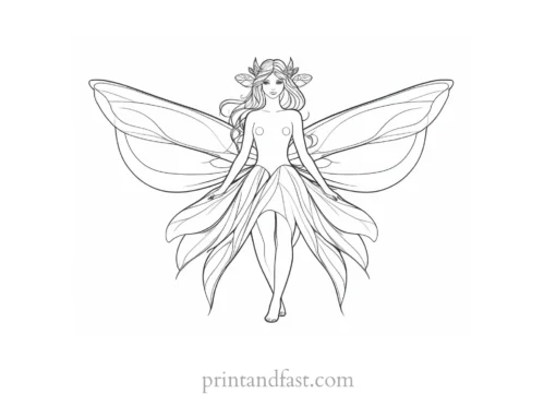 fairy coloring page with wings