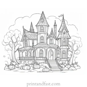 fairy tale haunted house coloring page