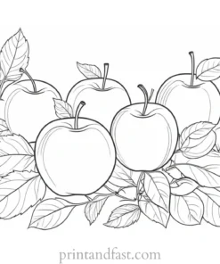 fall coloring page apples