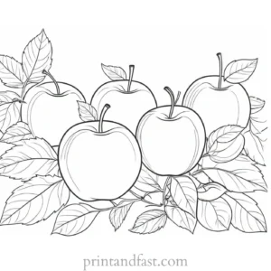 fall coloring page apples