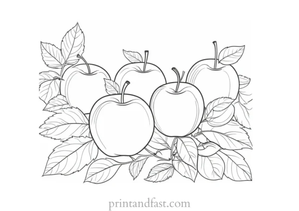 fall coloring page apples