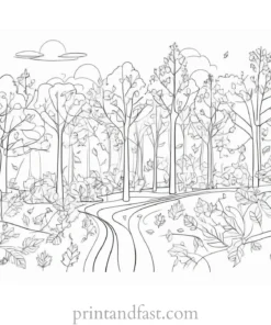 fall coloring page digital