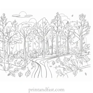 fall coloring page digital