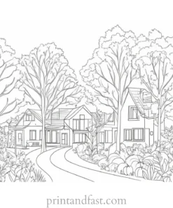 fall coloring page easy