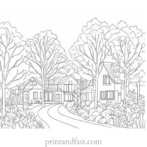 fall coloring page easy