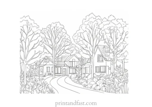 fall coloring page easy