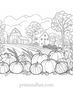 fall coloring page harvest