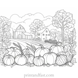 fall coloring page harvest