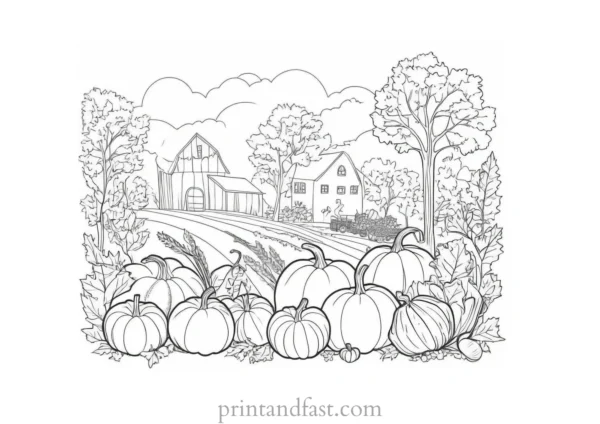 fall coloring page harvest