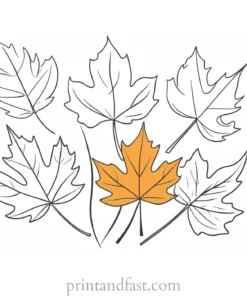 fall coloring page leaves