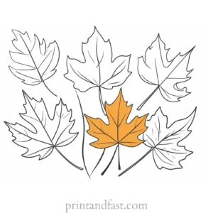 fall coloring page leaves