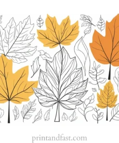 fall coloring page nature