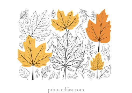 fall coloring page nature