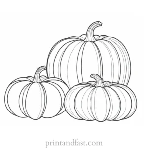 fall coloring page pumpkins