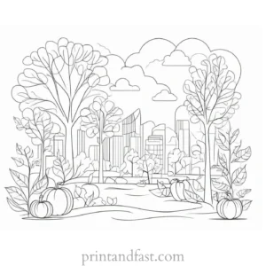 fall coloring page template