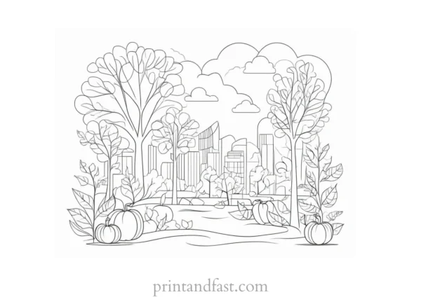 fall coloring page template