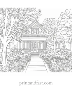 fall coloring page traditional