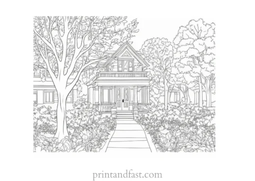 fall coloring page traditional