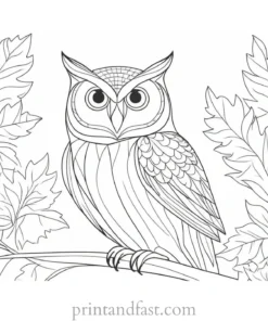 fall owl coloring page