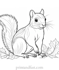 fall squirrel coloring page